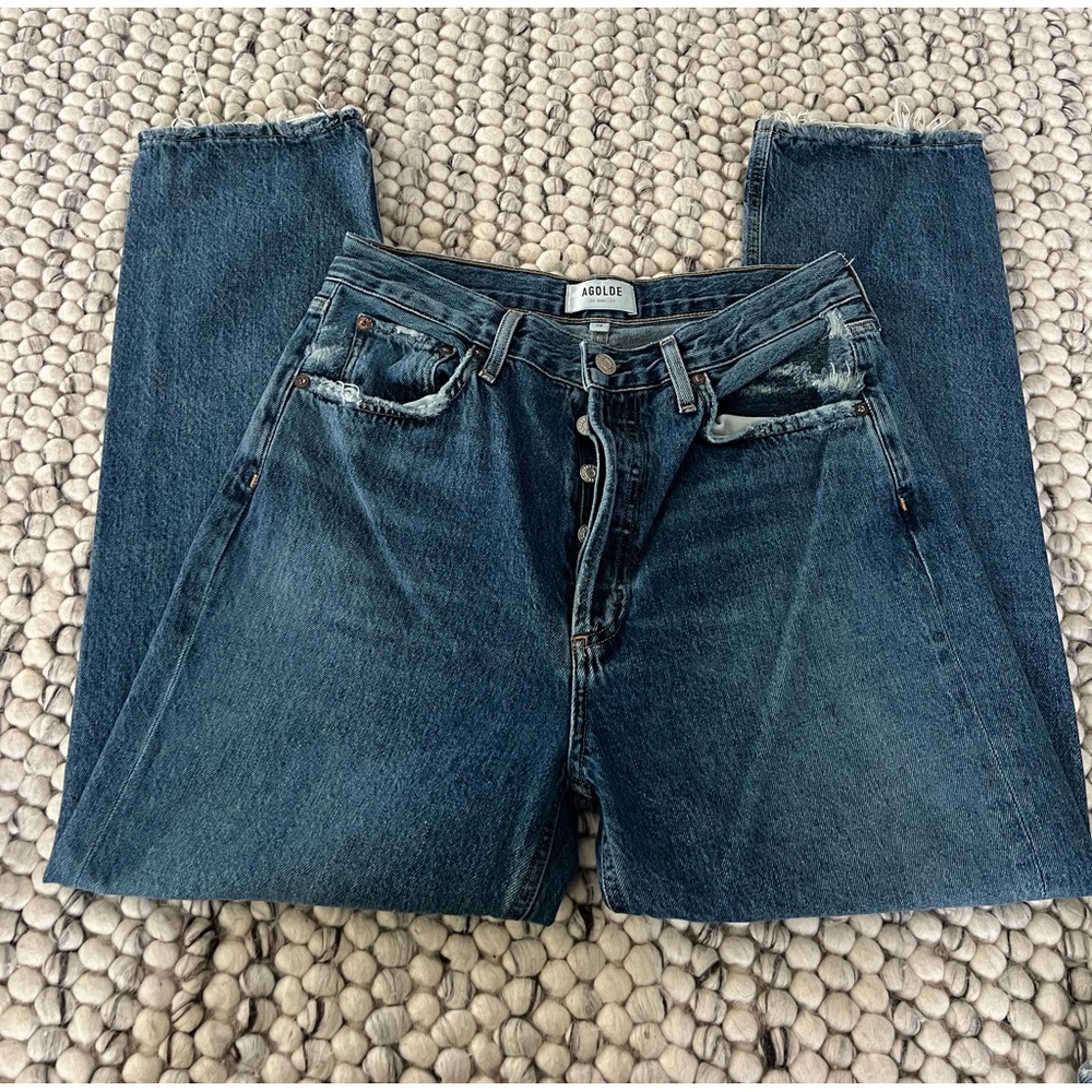 Agolde Riley high waisted crop in frequency wash wash
Excellent condition